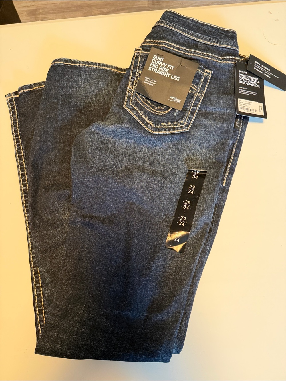 Silver Jeans Women's Straight Leg Dark Blue Denim